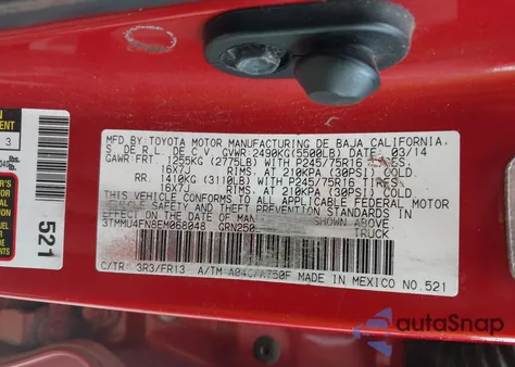 2014 Toyota Tacoma Base V6 из США, поврежденный, VIN 3TMMU4FN8EM068048